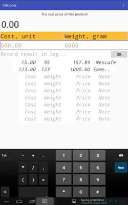 Calculator calc price android App screenshot 2